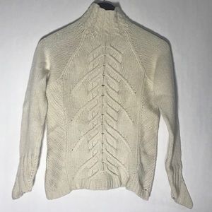 Autumn Cashmere Cable Knit Mock Neck Sweater, Sz M